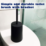 Toilet Brush and Holder,Dirt-Resistant and Durable Black Nylon Bristles,Toilet Bowl Brush with Waterproof Handle, Bathroom Deep Cleaning Tool (Black)