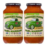 Hoboken Farms Basil Marinara Sauce - No Sugar Added, Non-GMO, Preservative-Free, Low Carb, Keto - Better For You Pasta Sauce! (25 Fl Oz, Pack of 2)