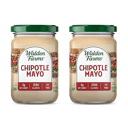 Walden Farms Chipotle Mayo - Zero Calorie, Sugar Free, Keto & Fat Free Spicy Vegan Mayonnaise Alternative for Sandwiches, Wraps & Dips- 2-Pack, 12 oz