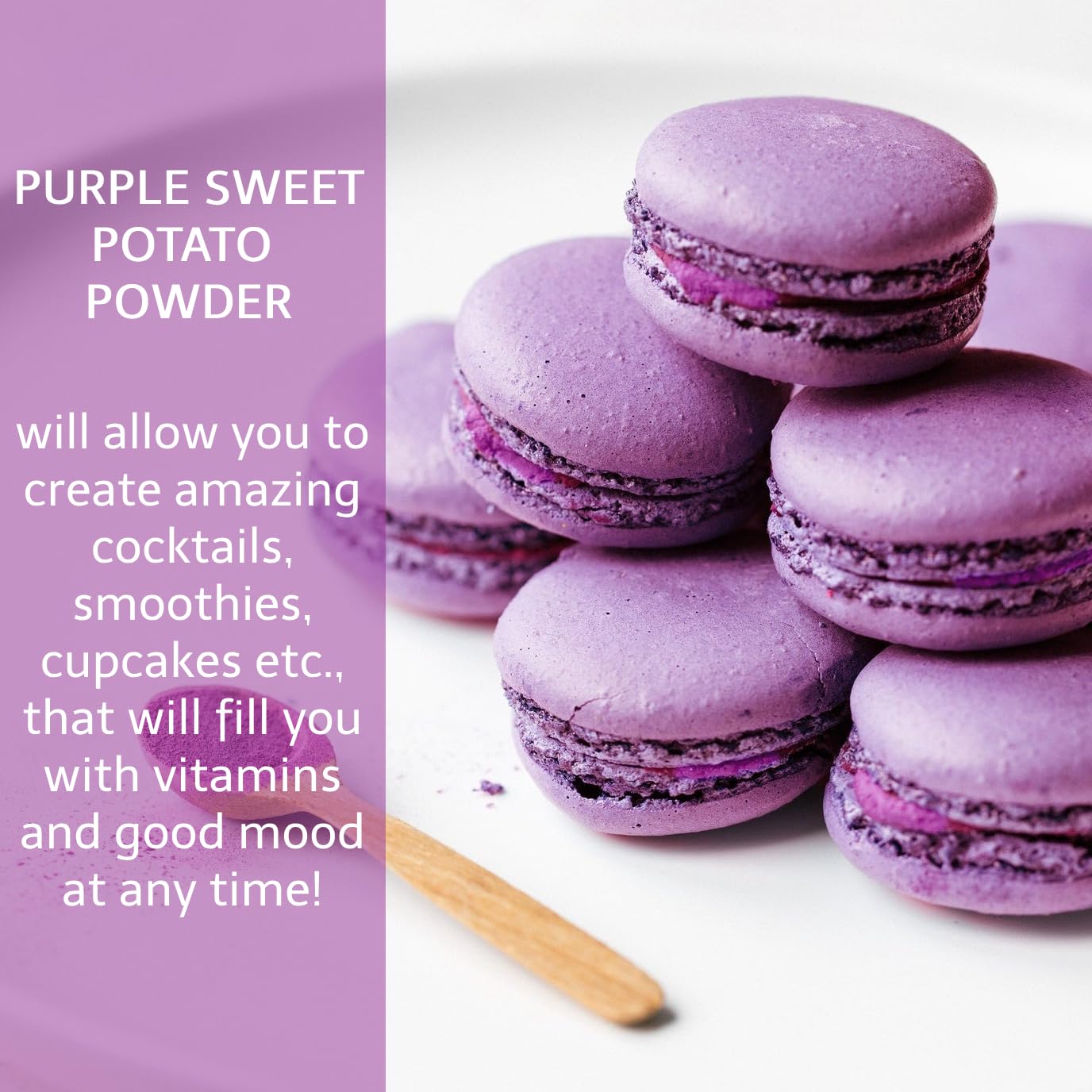 Purple Sweet Potato Powder, Pure All Natural Purple Sweet Potato Powder for Baking, Flavoring, Smoothies, Beverage, 8 oz