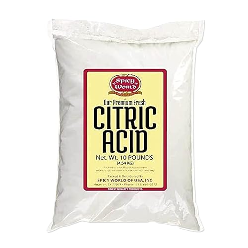 Pure Citric Acid, 10 Pound - Food Grade & Non-GMO- Natural Food Preservative, Beauty Ingredient- by Spicy World