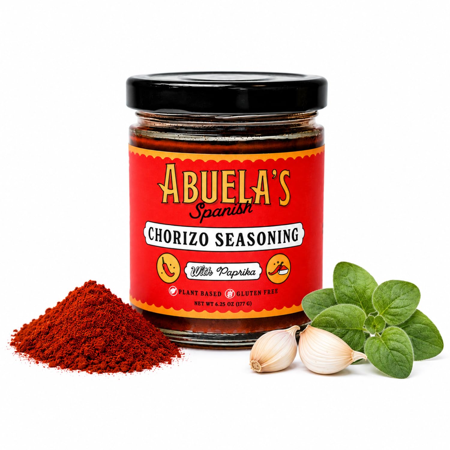 Hess Street Foods Spanish Chorizo Seasoning Paste, Vegan Gluten Free Smoky Paprika Flavor for Paella, Stews, Beans, Potatoes, Eggs, Bowls, Marinades