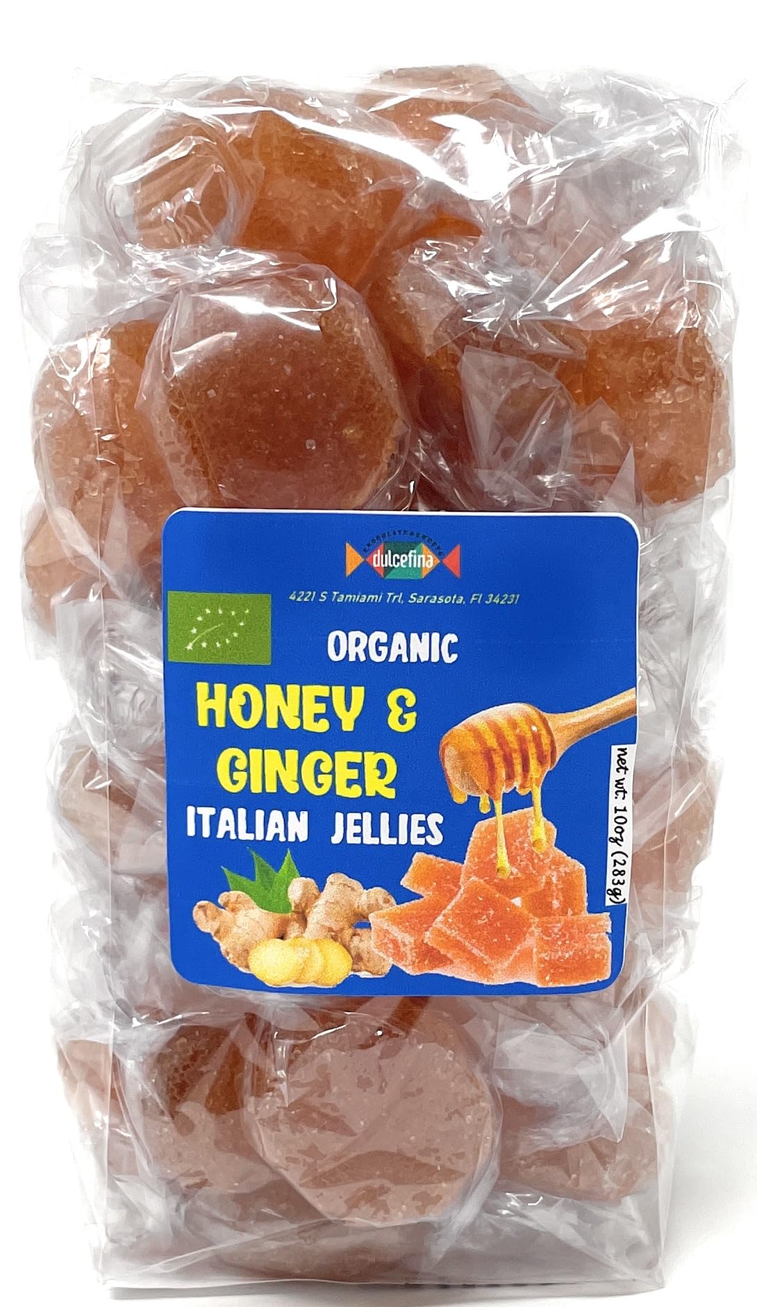 Italian Gelees Assortment - Total wt. 40(Oz), Include: 1 pck of Organic Ginger Honey Gelees, 1 pck of organic Ginger Pear gelees, 1 pck of Organic