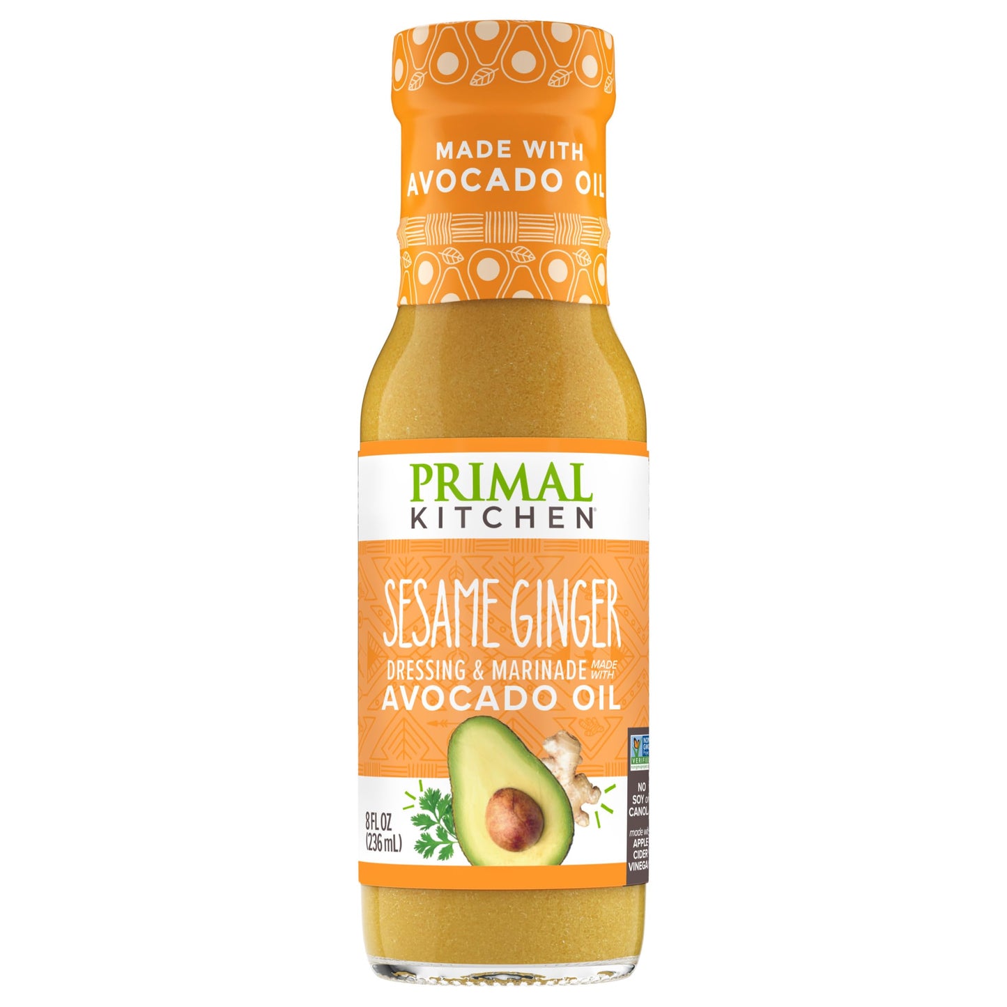 Primal Kitchen Sesame Ginger Vinaigrette & Marinade Salad Dressing made with Avocado Oil, Paleo Friendly & Keto Certified, 8 Fluid Ounces