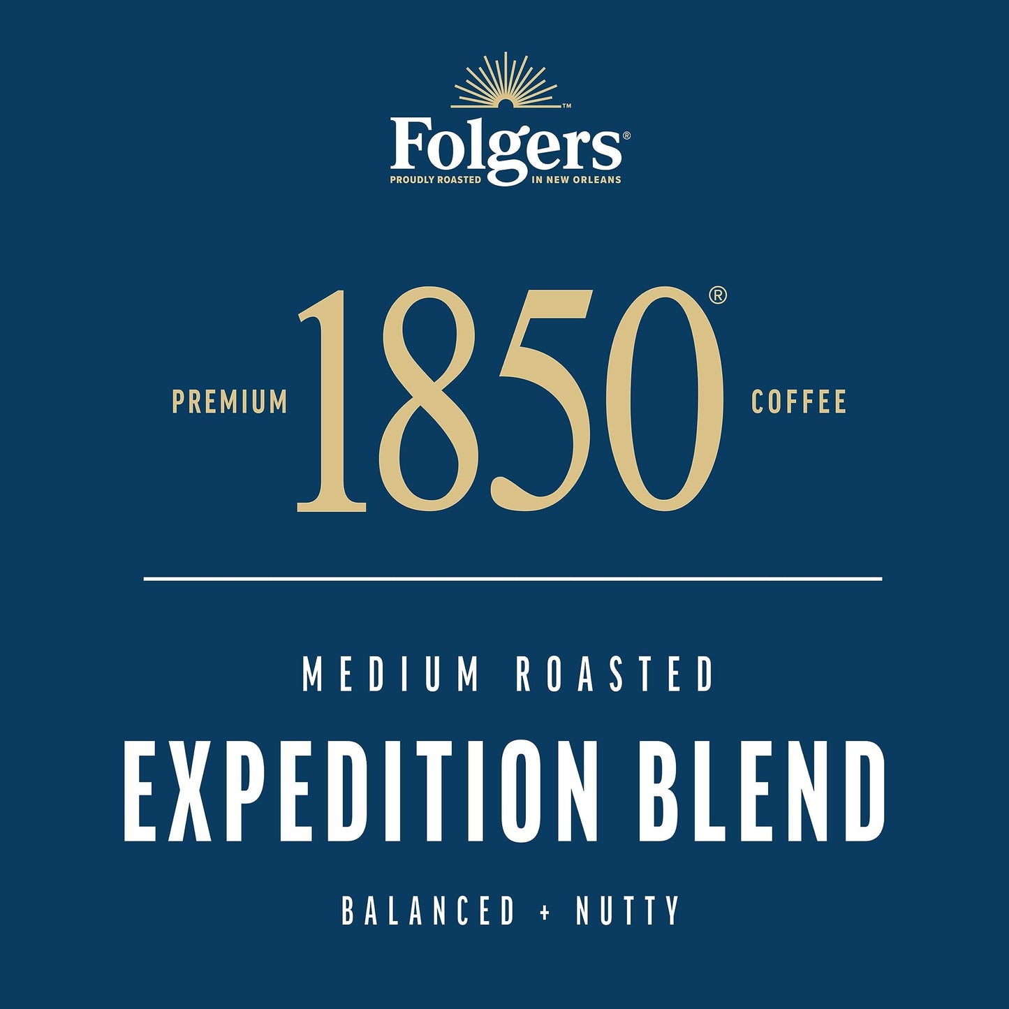 1850 by Folgers Pioneer Blend Medium Roast Coffee, 10 Keurig K-Cup Pods