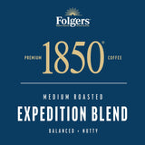 1850 by Folgers Pioneer Blend Medium Roast Coffee, 10 Keurig K-Cup Pods