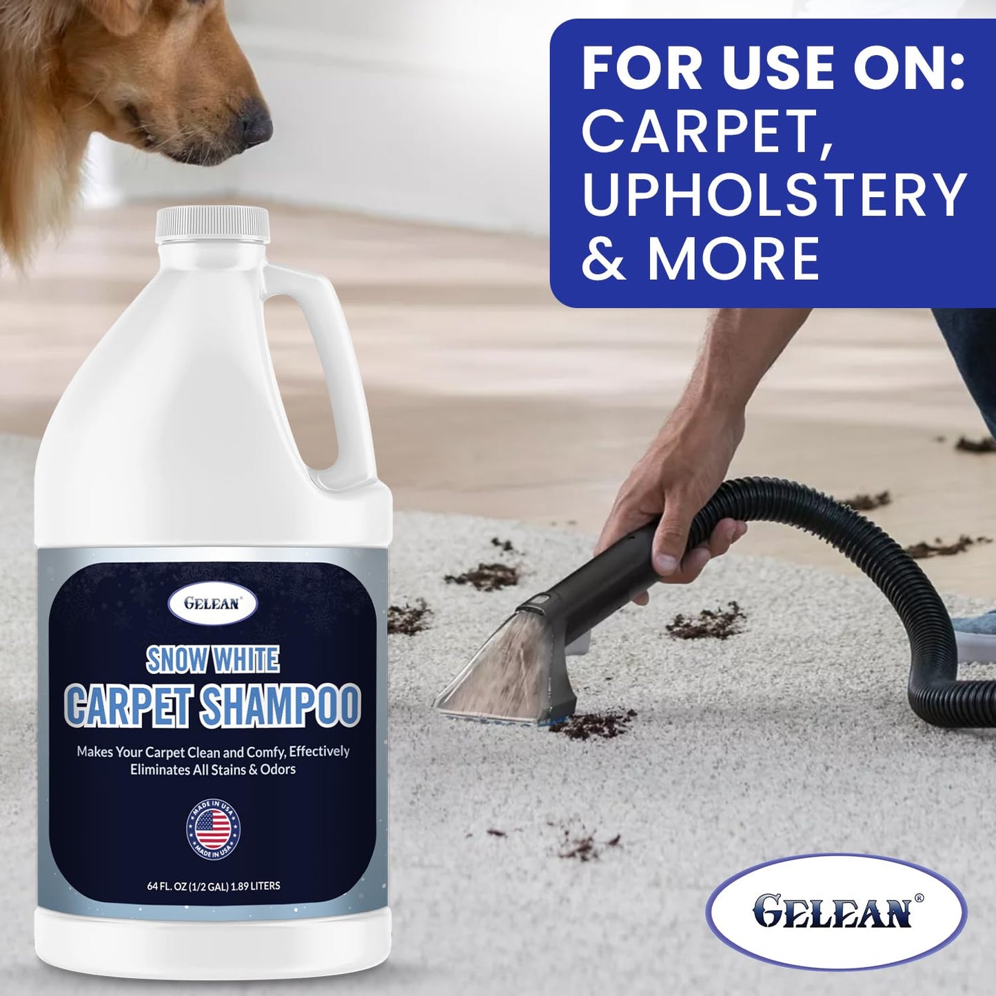 Carpet Cleaner Shampoo - MADE IN USA - Concentrate Carpet Cleaner & Deodorizer - Pet Stain And Odor Remover - Rug Extracting Shampoo, Upholstery