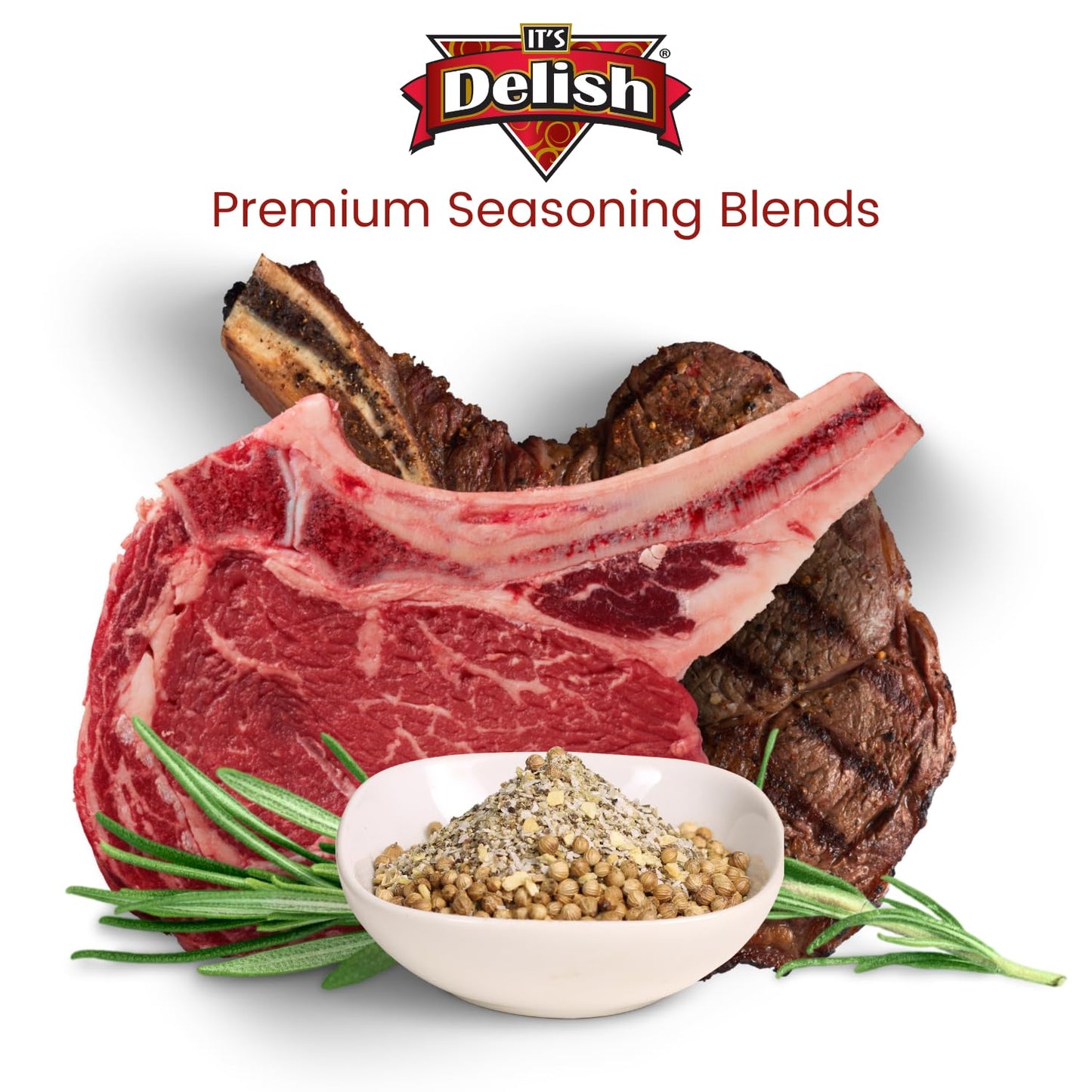 Steak Seasoning by It's Delish, 48 OZ Jumbo Container | Gourmet Bulk Spices and Beef Dry Rub for Grilling Meat, Ribs, Chicken, Hamburger with Savory