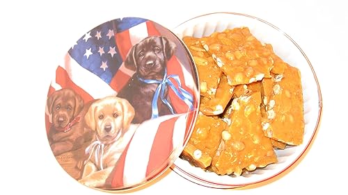 Old Fashioned Peanut or Pecan Brittle Gift Tin (Peanut Brittle) 1.5 Lb. / 24 oz.