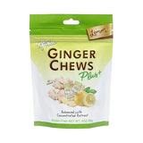 Prince of Peace Ginger Chew Plus+ with Lemon, 3 oz. Bag - Digestive Aid, Relief, Healthy Candy, Stomach Aid