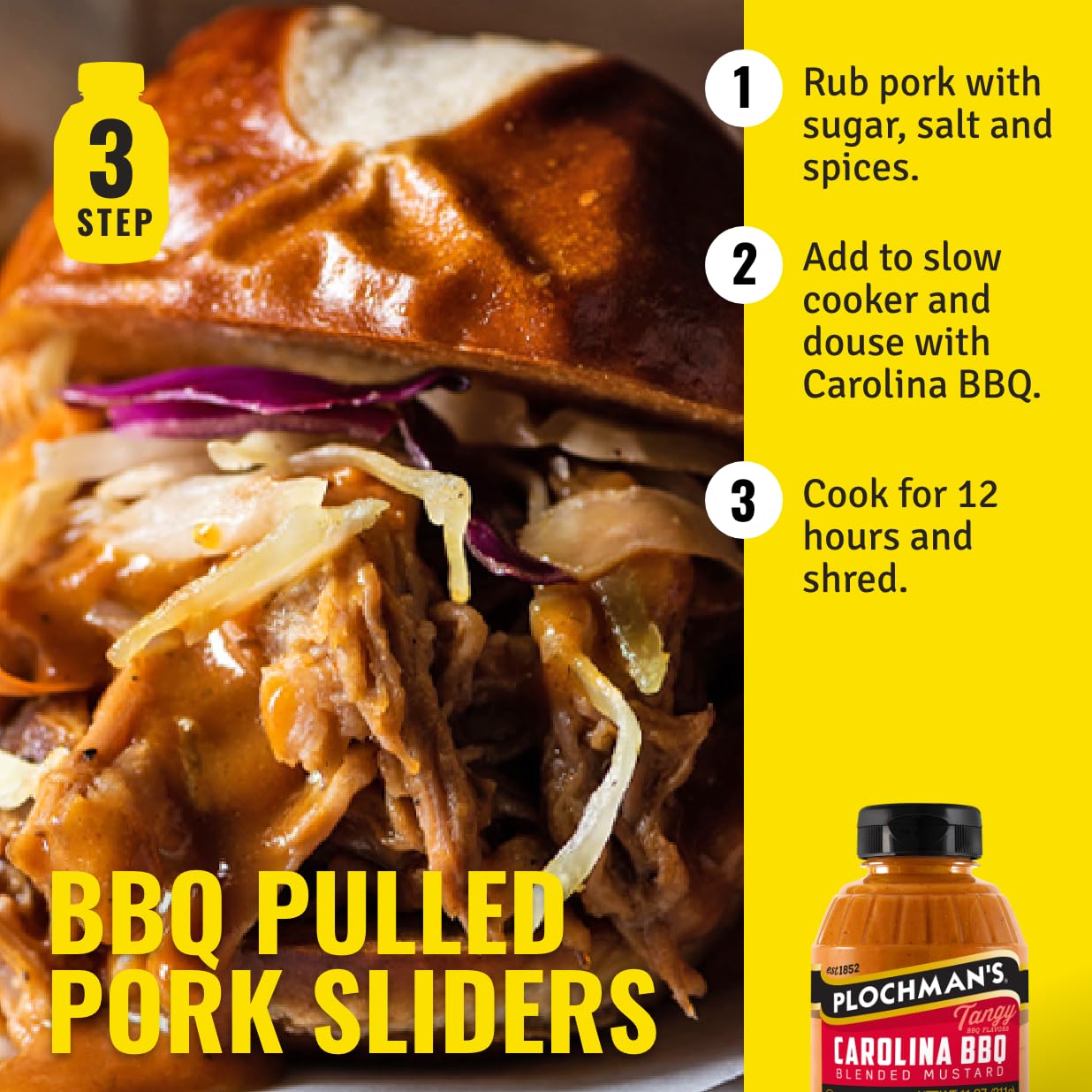 Plochman's Carolina BBQ Blended Mustard, 11 oz, Gourmet Condiment