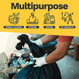 ToughBag 30-33 Gallon Trash Bags Heavy Duty (50 COUNT) 3 Mil Contractor Trash Bags - Heavy Duty Black Contractor Can Liners - Made In USA