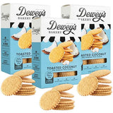 Dewey's Bakery Toasted Coconut Moravian Cookie Thins, Bakery Fresh with Real Simple Ingredients, Low Calorie Snack, No Artificial Flavors, Synthetic
