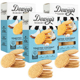 Dewey's Bakery Toasted Coconut Moravian Cookie Thins, Bakery Fresh with Real Simple Ingredients, Low Calorie Snack, No Artificial Flavors, Synthetic