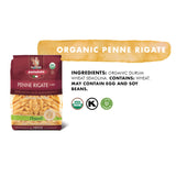 PASTA ZARA - Penne Rigate - Organic - 100% Italian Pasta, Made with Durum Wheat Semolina Flour, Non GMO, Kosher (1 LB. BAG) - Consistently al Dente.