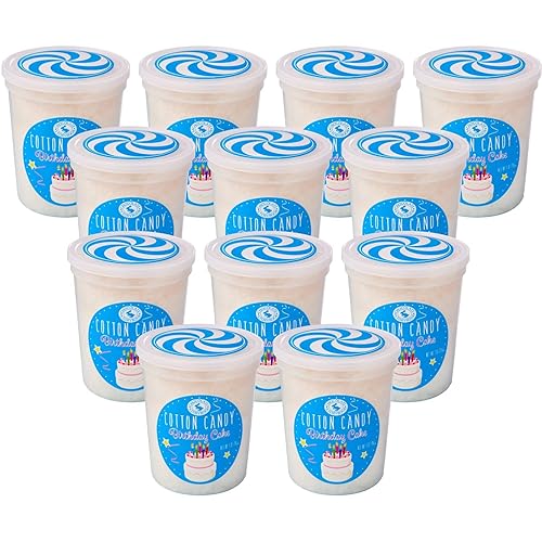 Birthday Cake Gourmet Flavored Cotton Candy (12 Pack) - Unique Idea for Holidays, Birthdays, Gag Gifts, Party Favors…