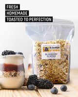 Olde Man Granola Gluten Free Granola - Non-GMO Healthy Granola Cereal - Soft Whole Grain Oats, Butter, Brown Sugar - Handmade in Colorado (Blueberry