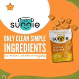 Sunnie Gluten Free Cheddar Crackers, Healthy Grain-Free Cracker Made with Real Cheese, Snacks for Kids & Adults, Made with Avocado Oil, Low Calorie