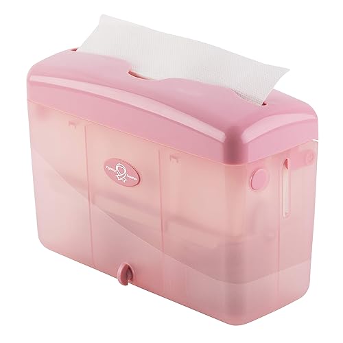 EZbrnd Countertop SLIMFOLD Hand Towel Dispenser for Kitchen/Bathroom/Office/RV/Airbnb, Guest Towel Holder, Pink