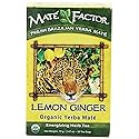 The Mate Factor Yerba Mate Energizing Herb Tea, Lemon Ginger, 20 Tea Bags (Pack of 3)