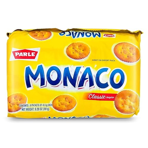 Parle Monaco Classic Regular Biscuits VALUE PACK - 43.5g (Pack of 6)