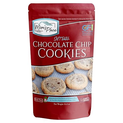 Mom's Place Gluten-Free Chocolate Chip Cookie Mix, Dessert Baking, Easy to Make, Nut, Dairy & Corn Free, 24 Servings, 17.4 oz