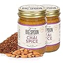 Big Spoon Roasters Chai Almond & Peanut Butter w/Raw Honey & Sea Salt - Keto Friendly, Low Sugar Almond Butter - Crunchy Almond Butter w/Bee-Friendly