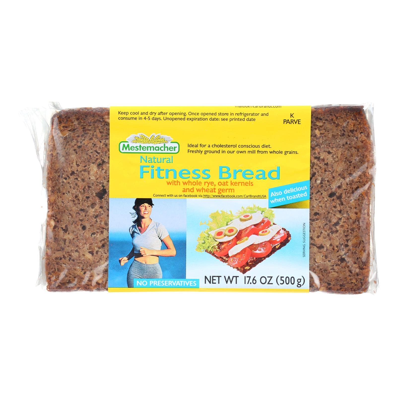 Mestemacher Fitness Bread, All Natural, Kosher, 17.6 Ounce (Pack of 12)