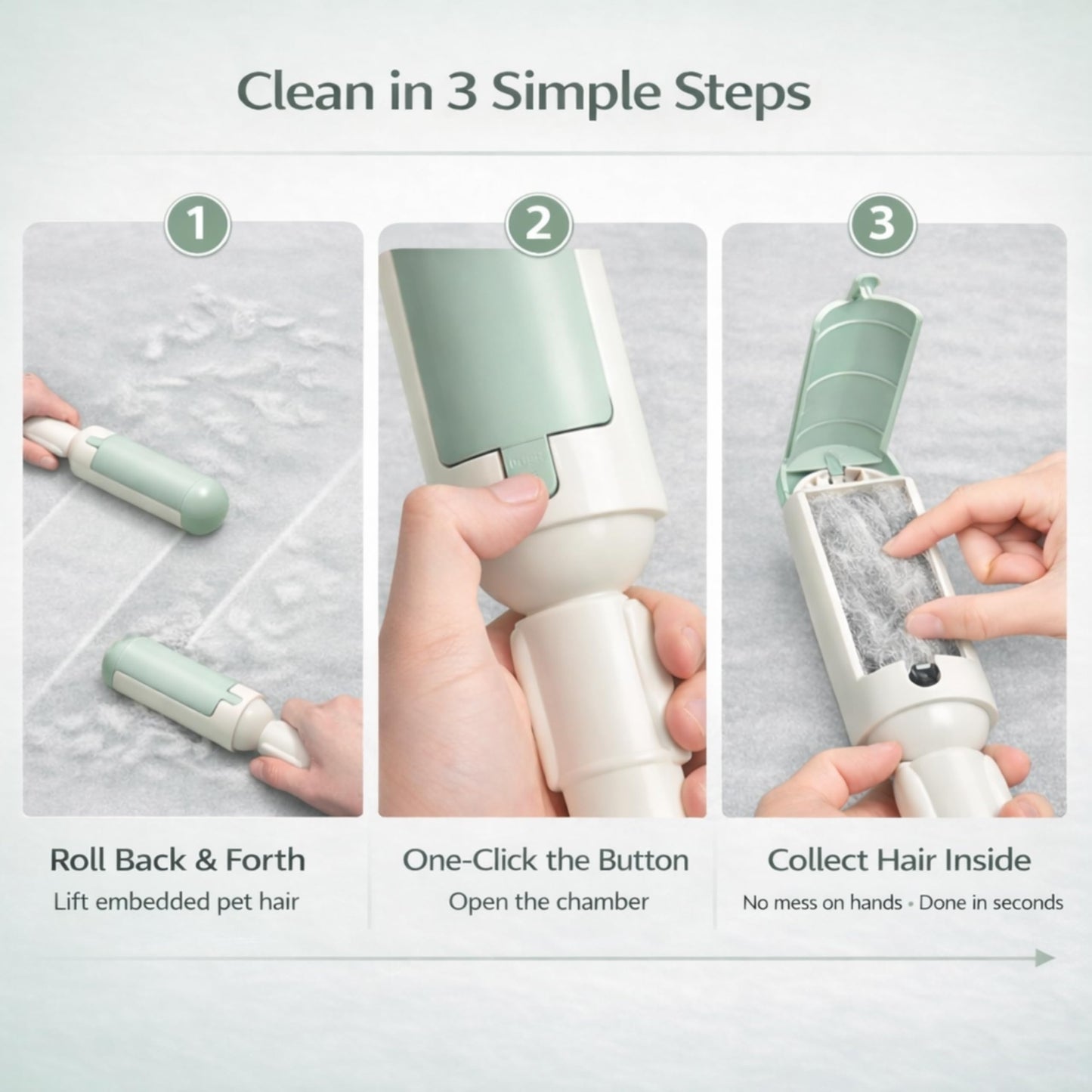 Pet Hair Remover Roller- Pet Hair Removal Tool with Strong Grip for Effortless Cleaning- Pet Hair Roller Lifts Fur from Clothes, Furniture & Car- Keep