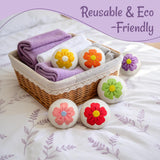 Uloryce Wool Dryer Balls XL 6 Pack, Reusable Laundry Dryer Balls with Cute Floral Design, Reduce Drying Time, Soften Clothes, Anti Static, Eco