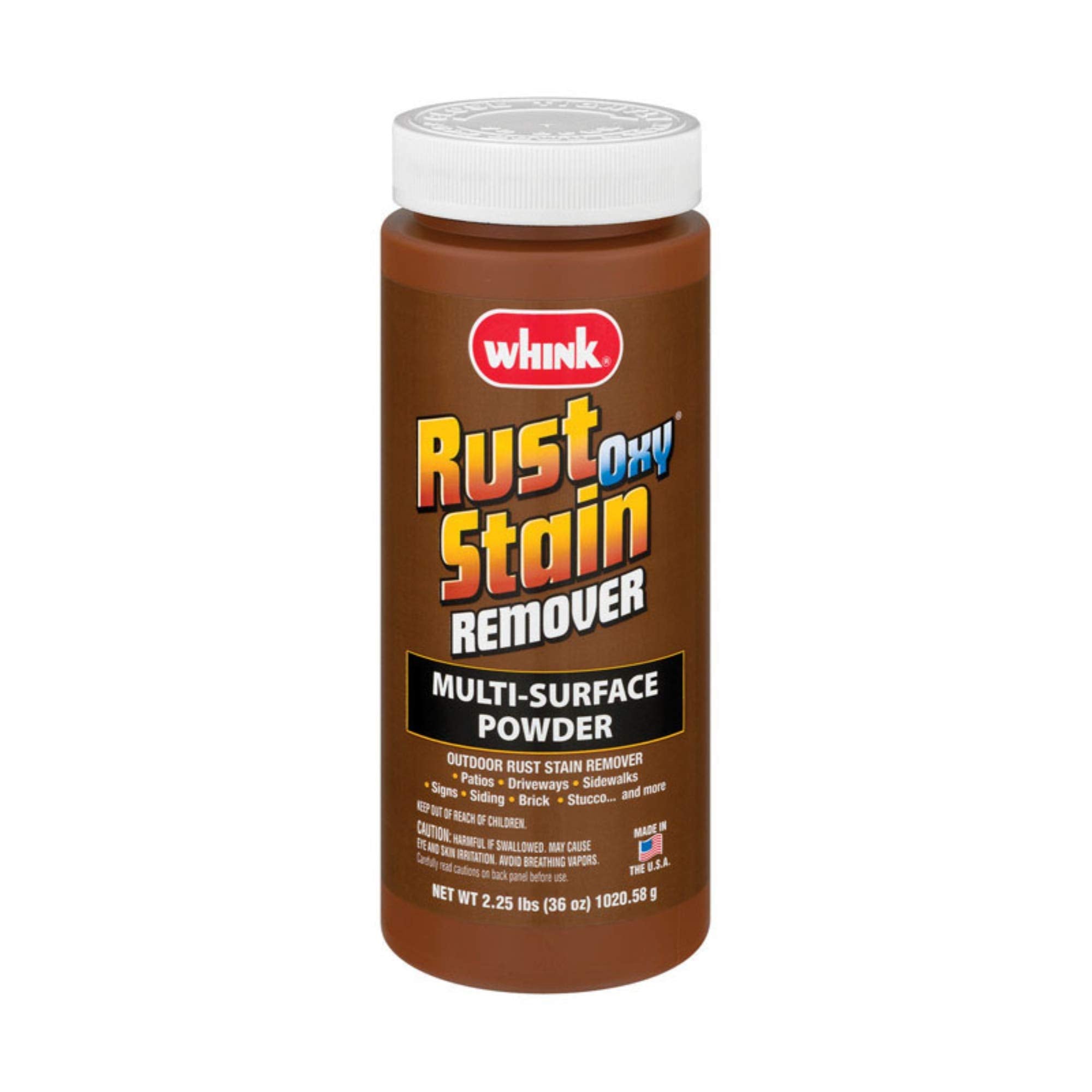 Whink Rust Oxy Stain Remover, Multi-Surface Powder for Outdoor Stain Removal, 2.25 lb