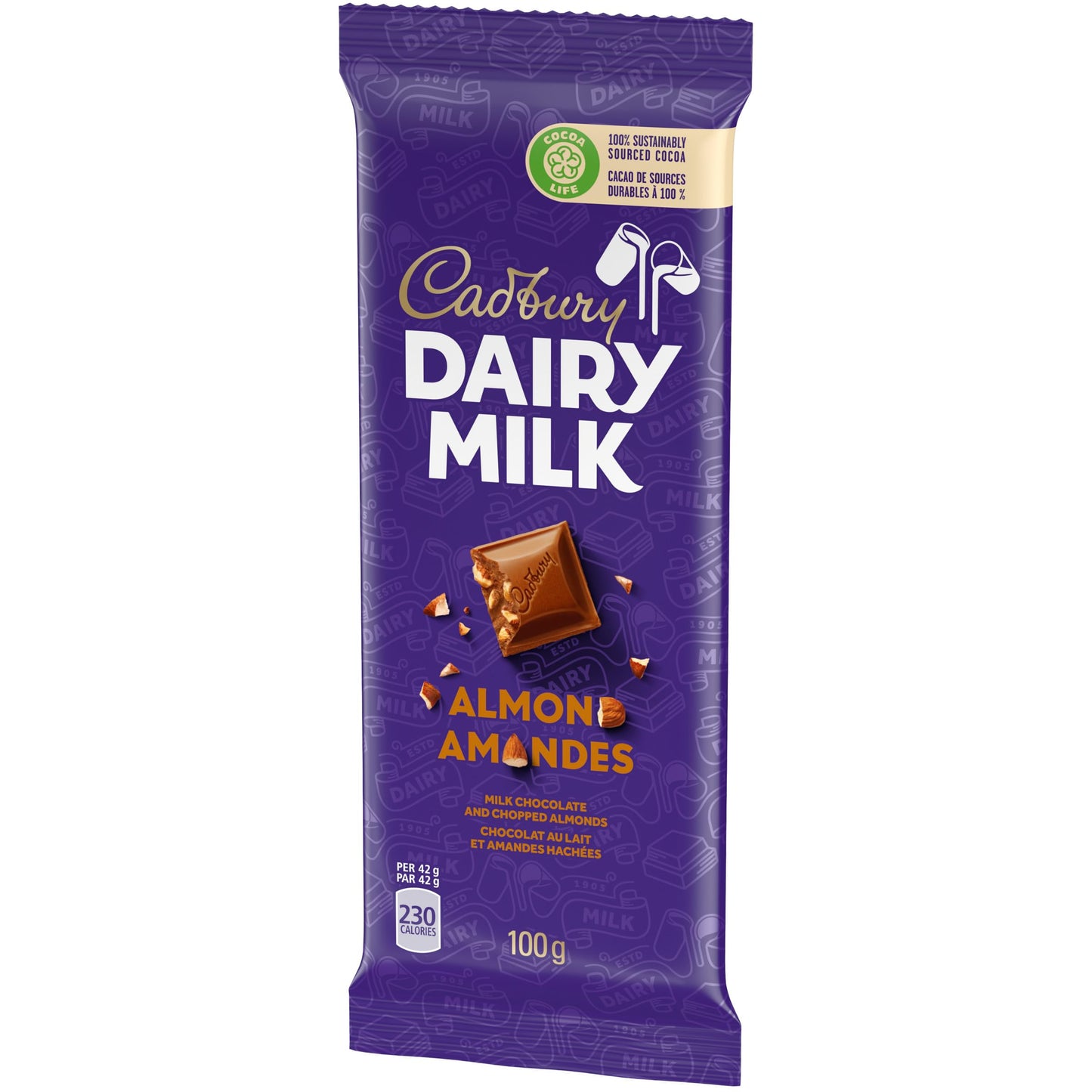 , Dairy Milk Almond, Chocolate Bar, 100g/3.5oz
