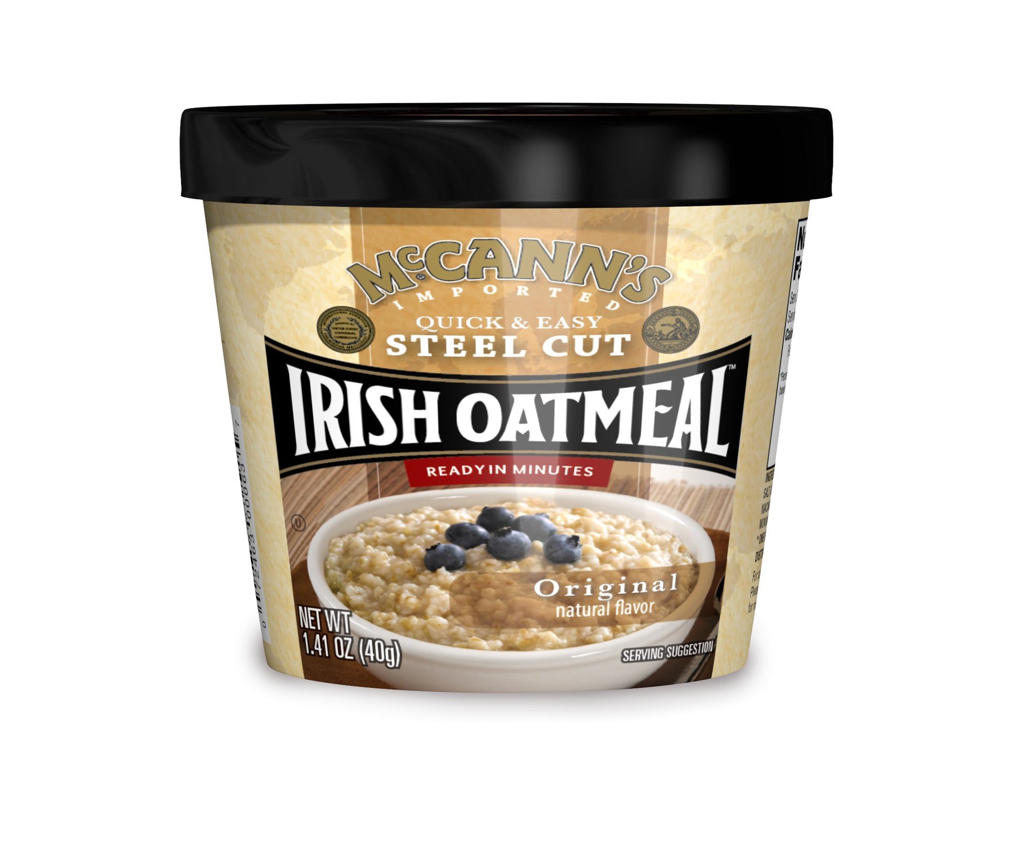 McCann's Irish Oatmeal Instant Oatmeal Cup, Original, 1.4 Ounce (Pack of 12)
