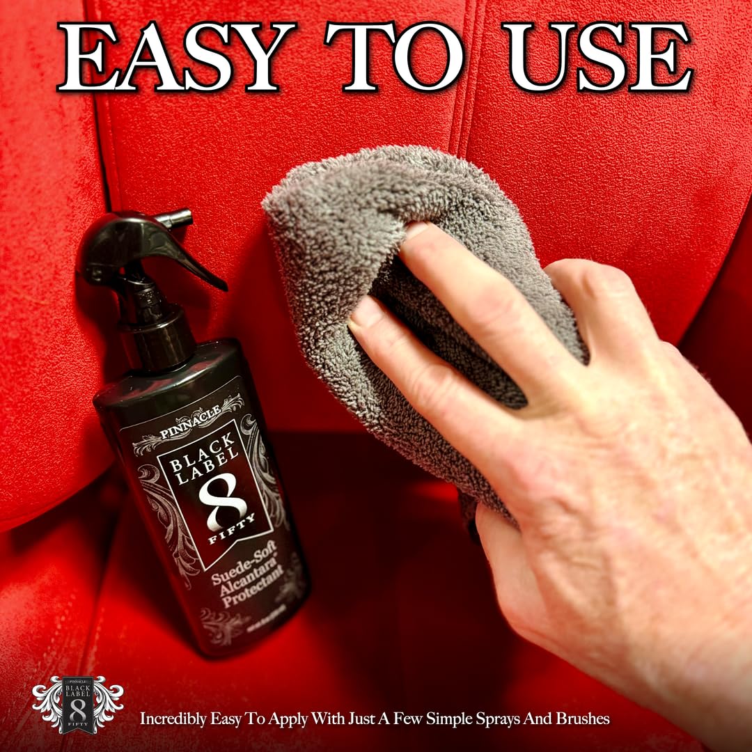 Pinnacle Black Label Suede-Soft Alcantara® Cleaner (8 oz): Premium Care for Micro-Suede & Alcantara Surfaces - Gently Removes Stains, Refreshes