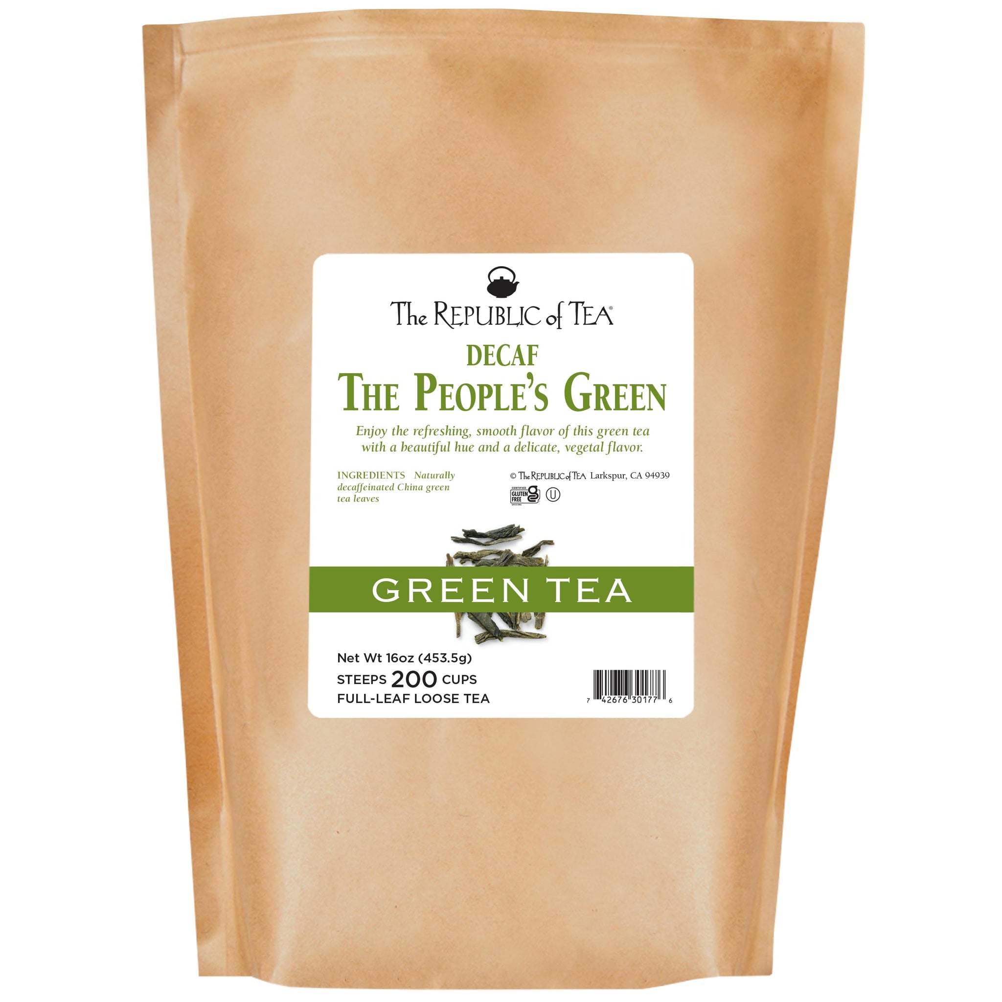 The Republic of Tea Decaf The People's Green Full-Leaf Tea, 1 Pound / 200 Cups