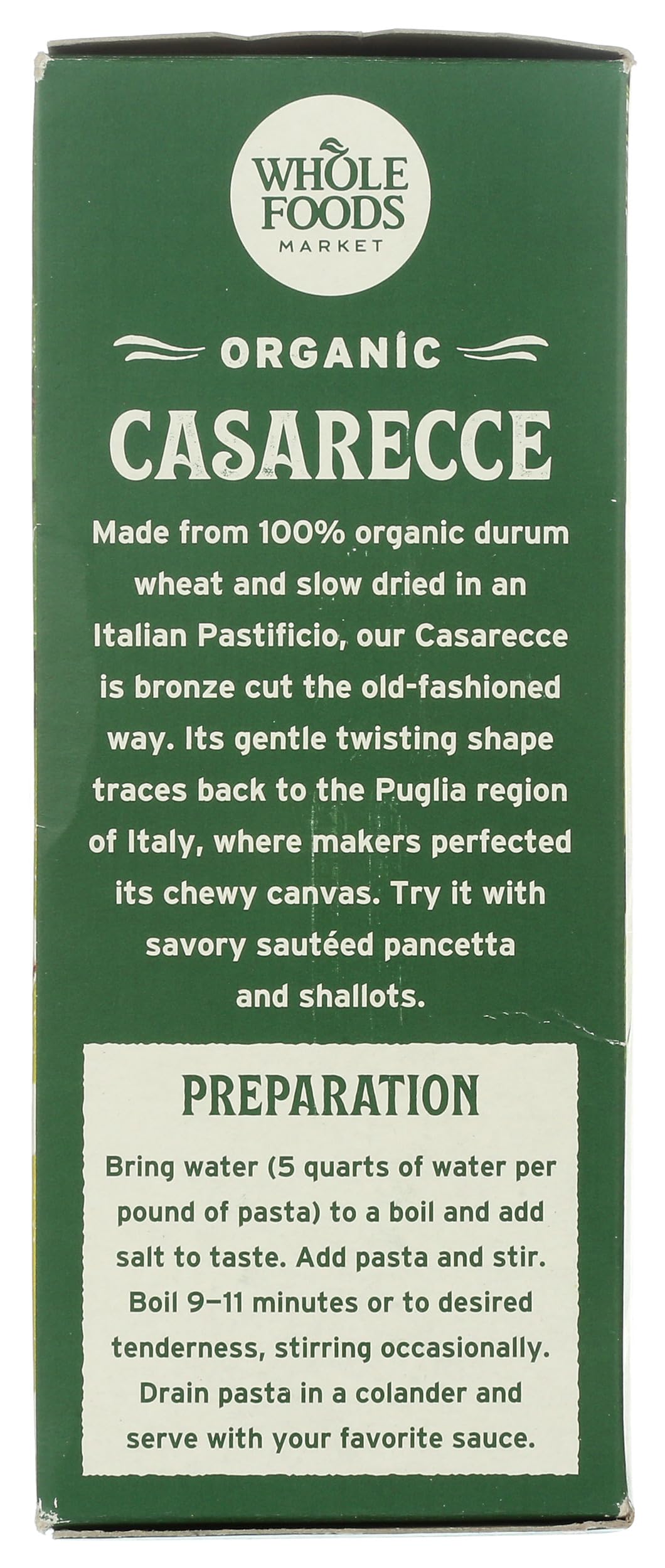 Whole Foods Market, Organic Casarecce, 16 Ounce