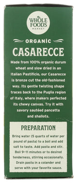 Whole Foods Market, Organic Casarecce, 16 Ounce