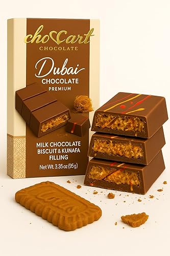 Dubai Chocolate Pistachio Bar 3.5oz | Crispy Kunafa & Creamy Pistachio Filling | Rich Gourmet Chocolate | Unique Sweet Gift Idea (3.5 Oz, Biscuit