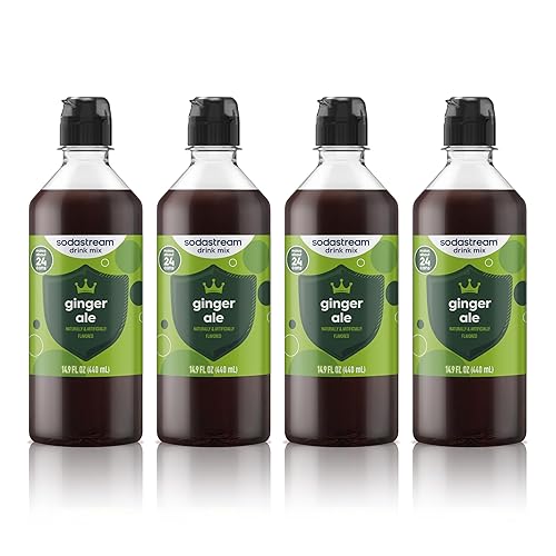 Sodastream Ginger Ale New Pour Bottle, 14.9 Fl Oz (Pack of 4)