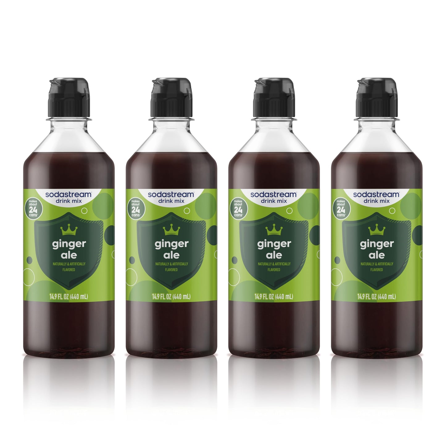 Sodastream Ginger Ale New Pour Bottle, 14.9 Fl Oz (Pack of 4)
