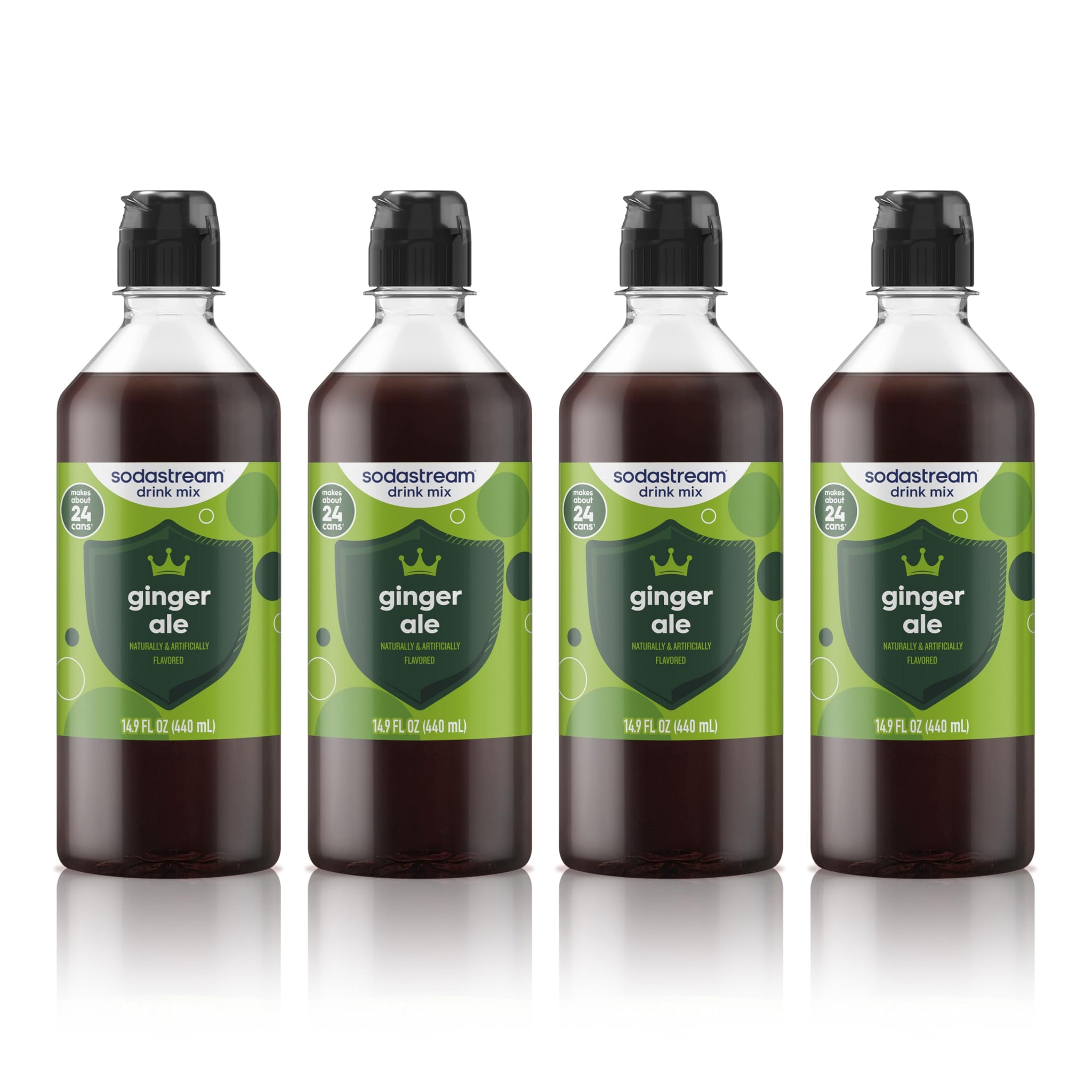 Sodastream Ginger Ale New Pour Bottle, 14.9 Fl Oz (Pack of 4)