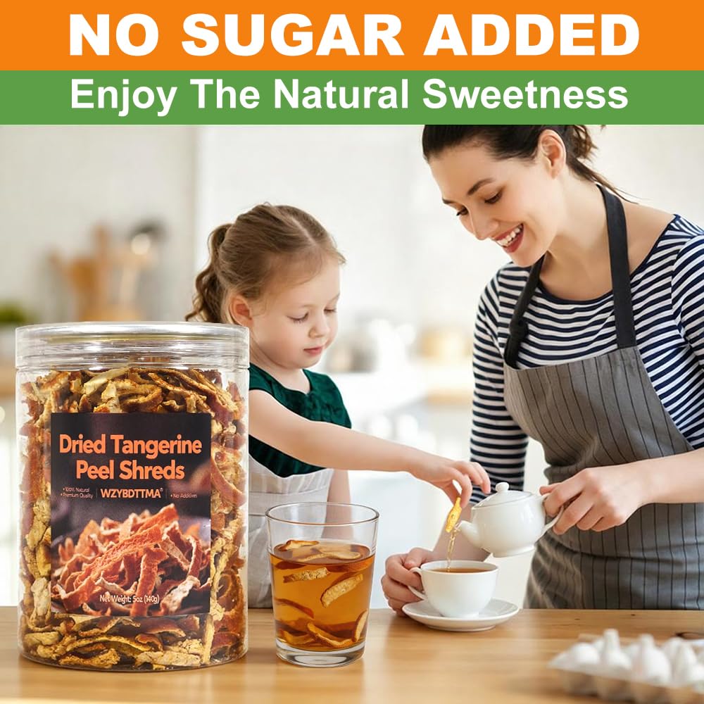 Dried Tangerine Peel Strip, Chinese Seasoning Spice,Orange Peel Tea,Great for Cooking, Baking and Tea, Chen Pi Si,Orange peel strips ????140g/4.9oz)