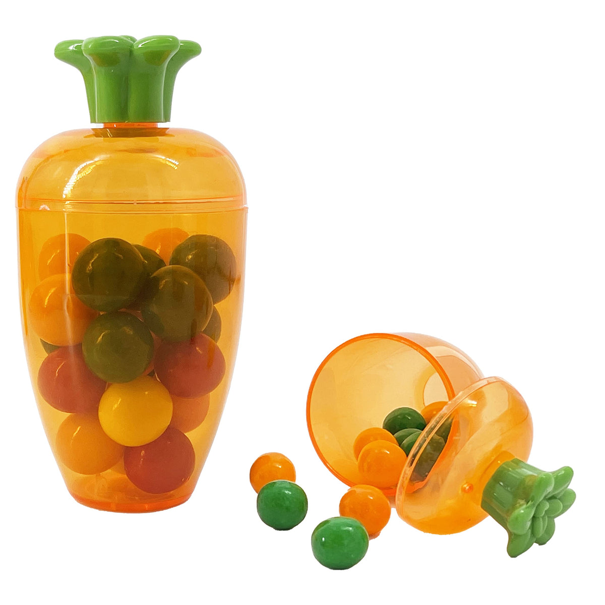 12 Pcs 4” Inches Plastic Empty Carrot Shaped Easter Eggs Fillable, Clear Bright Orange Plastic Carrot Egg for Easter Hunt, Themed Party, Basket