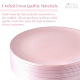 SILVER SPOONS Modern Design Disposable Plastic Dinner Plates for Party (10 PC) Heavy Duty Disposable Dinner Set 10.25”, Fine China Look Plastic