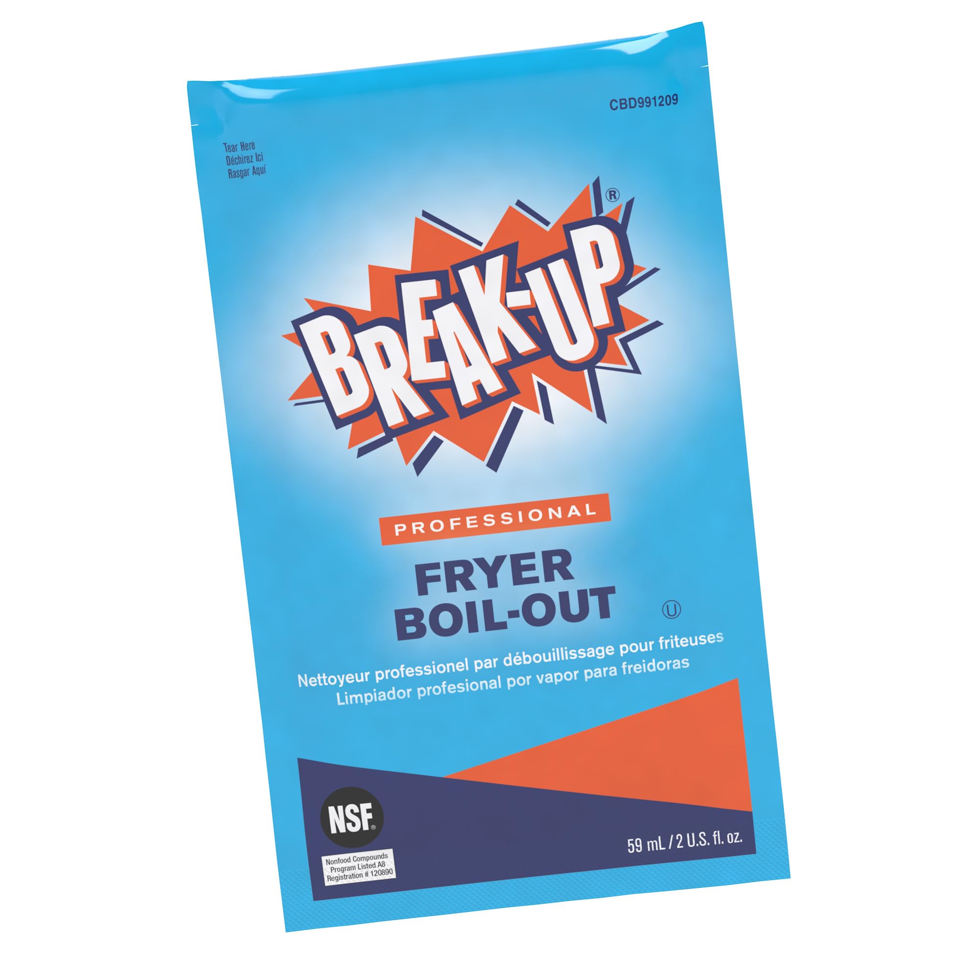 Diversey Break-Up Professional Fryer Boil-Out Cleaner Liquid, Heavy-Duty Deep Fryer Degreaser, Removes Carbonized Grease, Low-Foam Formula, 2 oz