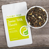 Jasmine with Flowers Green Tea - Gourmet Floral Scented Chinese Loose Leaf Tea - Zero Calories - 1 Pound (16 Oz.) Pouch
