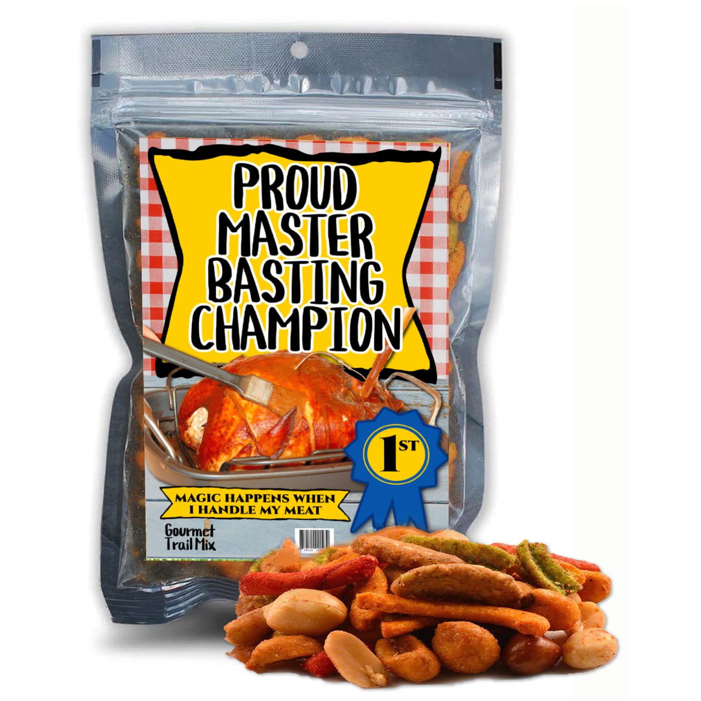 Master Basting Champion Trail Mix - Funny Meat Gifts for Mens Stockings - Turkey Baster Gag Gift for BBQ Lovers - Funny Food Gift for Grillers - Gift