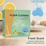 NCCEN Floor Cleaning Tablets, 24 Count, Hard Floor Cleaner Tablets, Lemon Scent, Multi-Surface Effervescent Cleaner for Hardwood, Tile, Vinyl