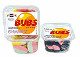 Bubs Godis Swedish candy Mix Sweet and Sour Gummies 16oz and Mix Salty Licorice 8 oz (total 24oz)
