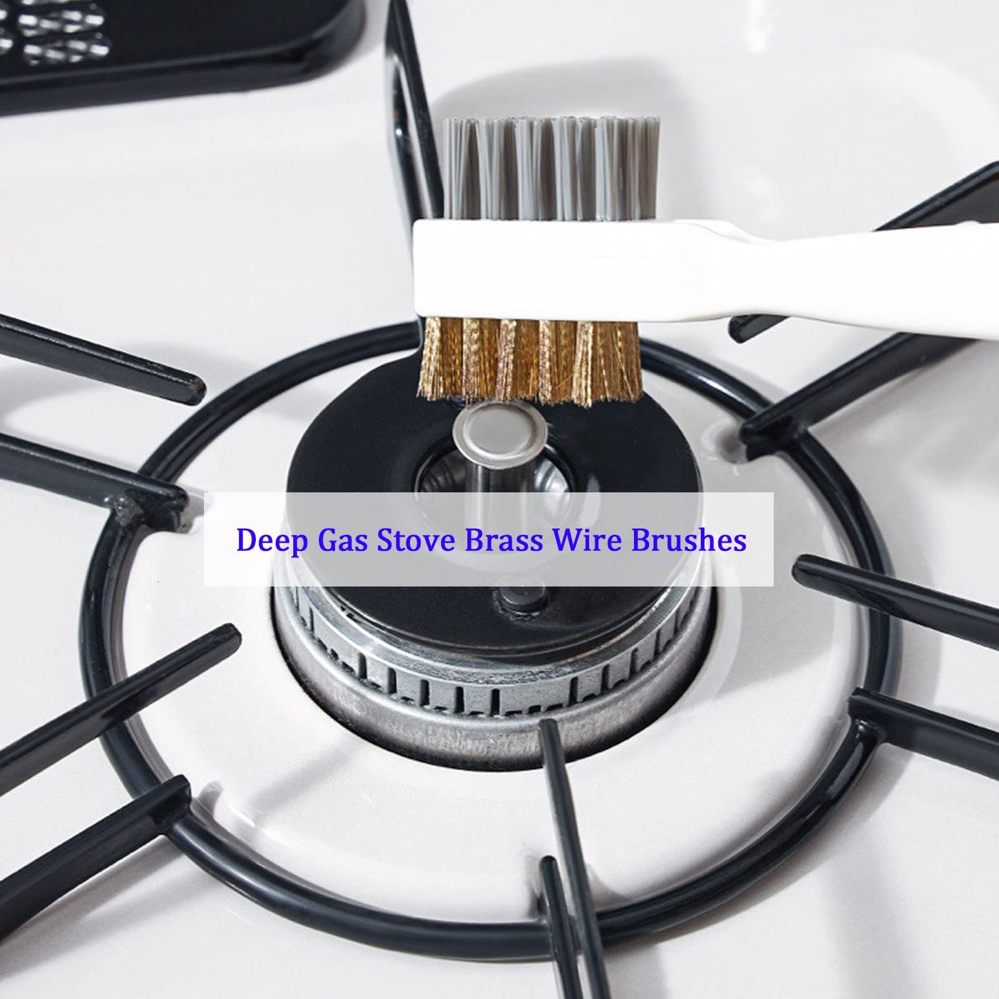BetterJonny 3 Pcs Kitchen Cleaning Scrub Brush Set, Brass Wire Rust Cleaner Brushes & Cooktop Scraper, Perfect for Pots, Pans, Kitchen, Tile
